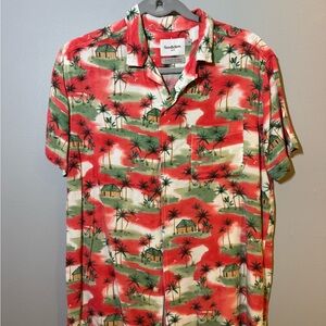 Goodfellow & Co Red and Green Tropical Shirt